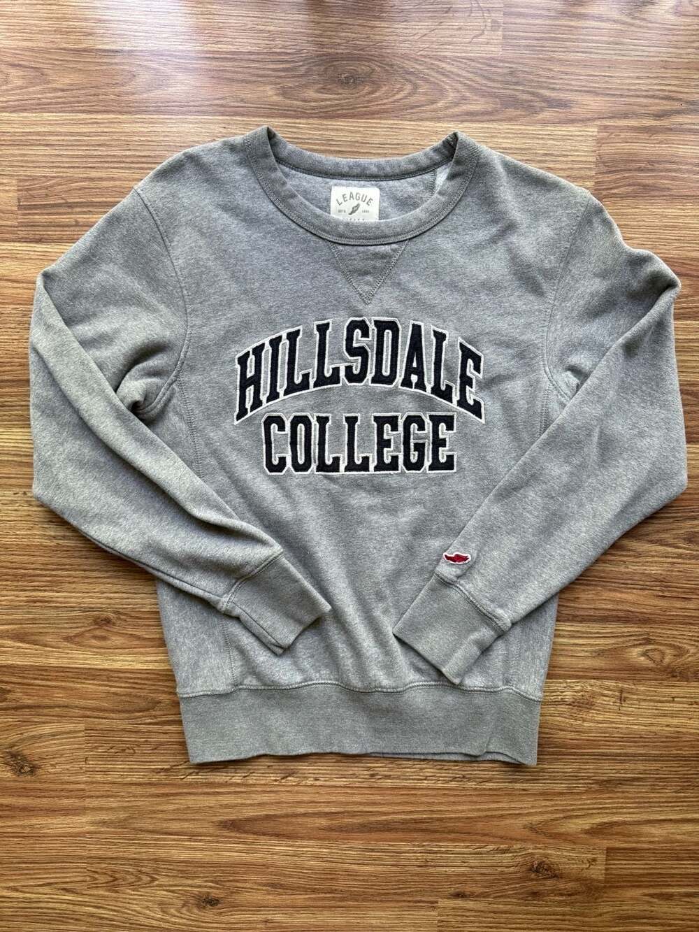 League Collegiate Outfitters Hillsdale College Gray Crewneck Sweatshirt